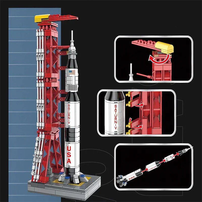 APOLLO ROCKET & LAUNCH PAD | 425PCS - BRICKS LAB