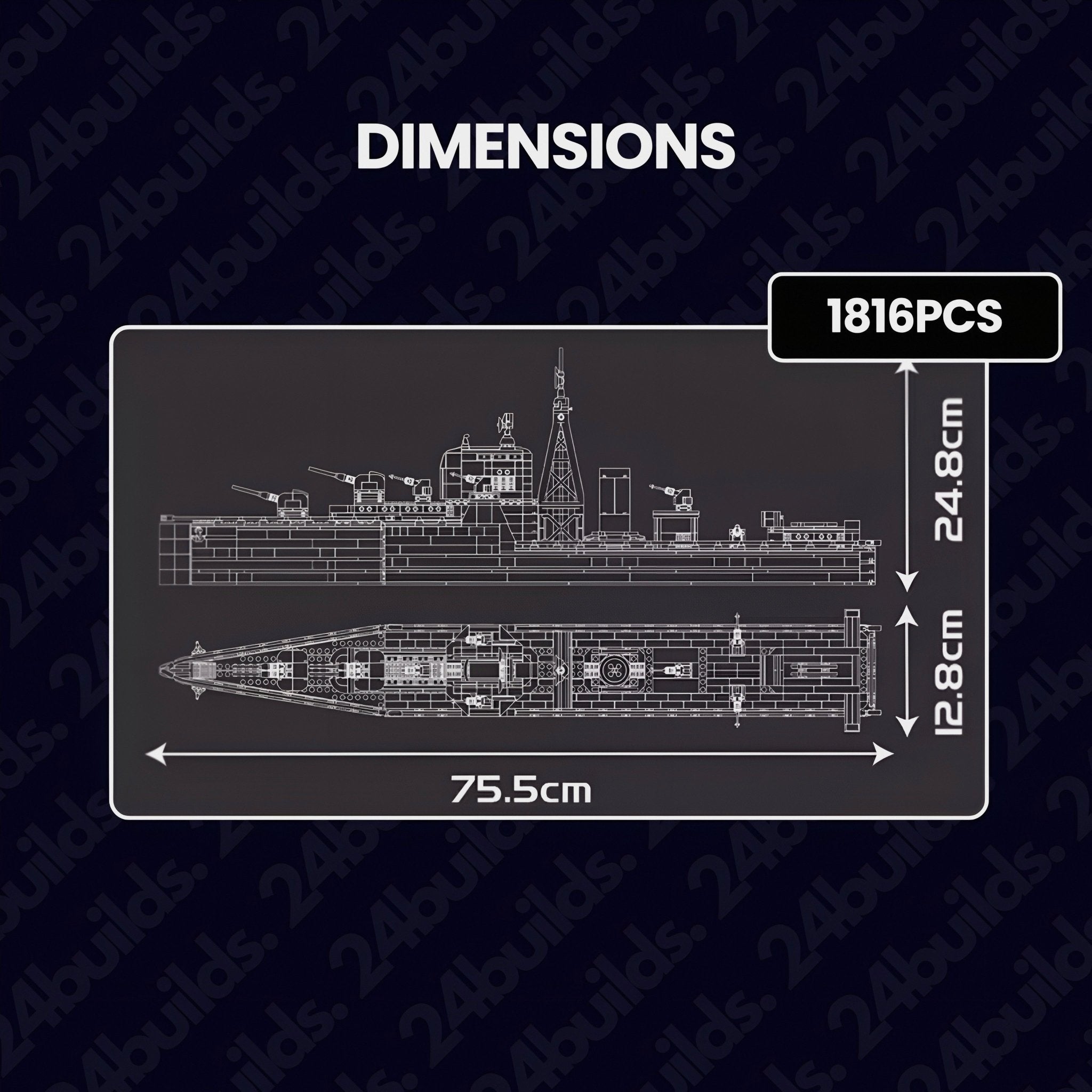 ATLANTIC - CLASS NAVAL DESTROYER | 1816PCS - BRICKS LAB