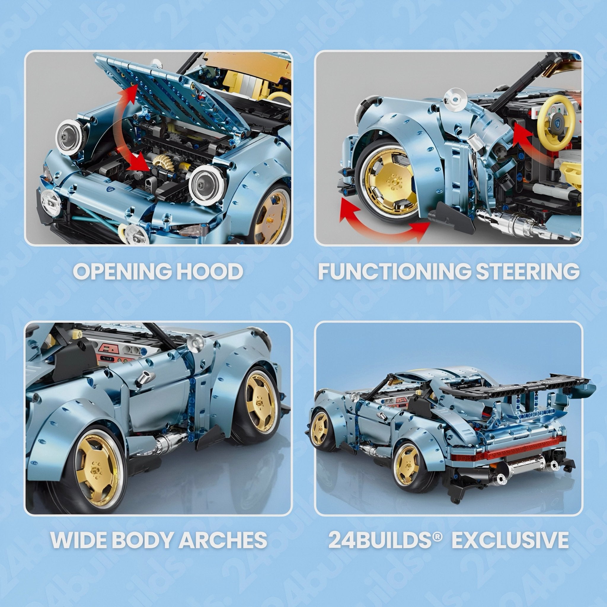Baby Blue 911 (993) RWB | 2368pcs - BRICKS LAB