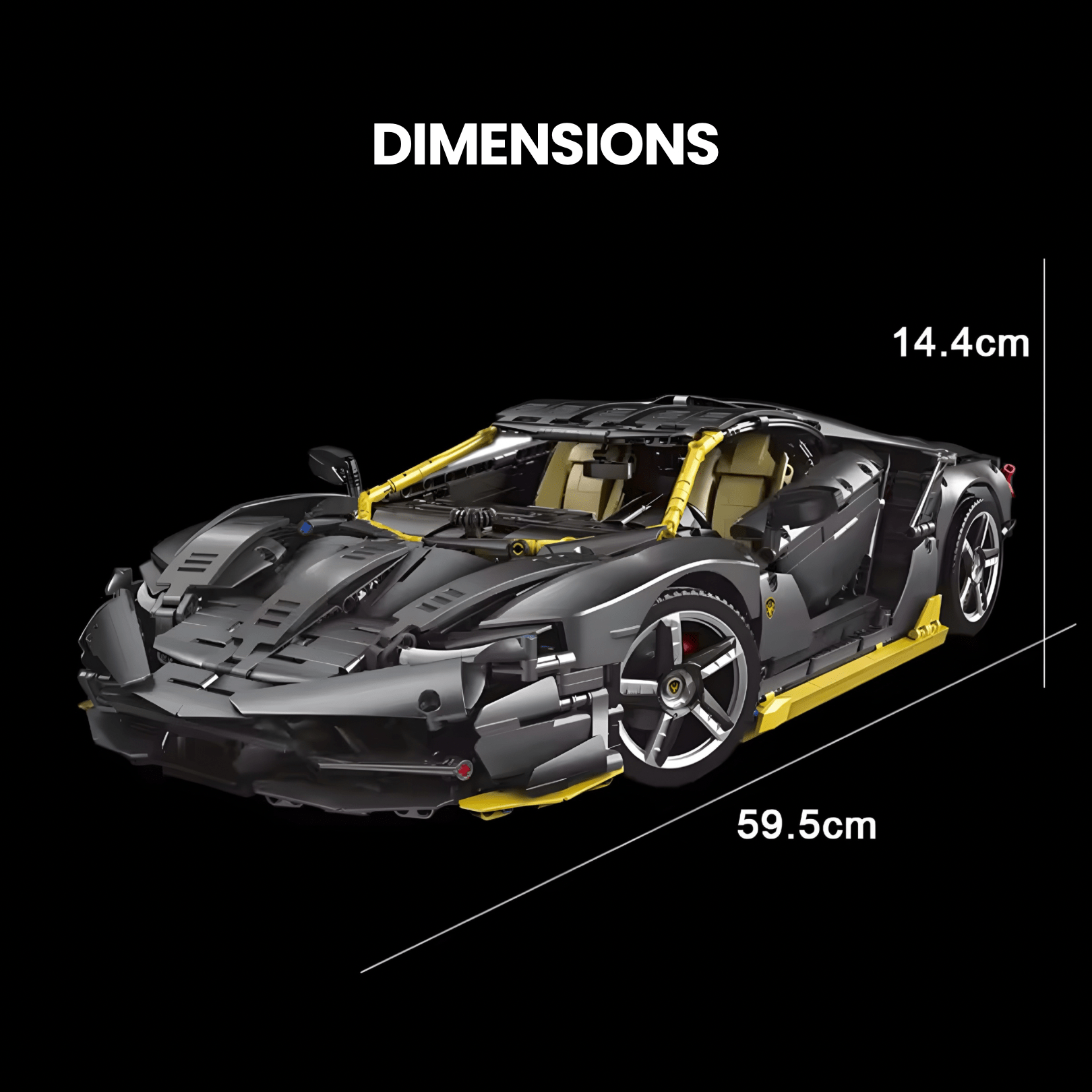 Black Edition Italian V12 Supercar | 3844pcs - BRICKS LAB