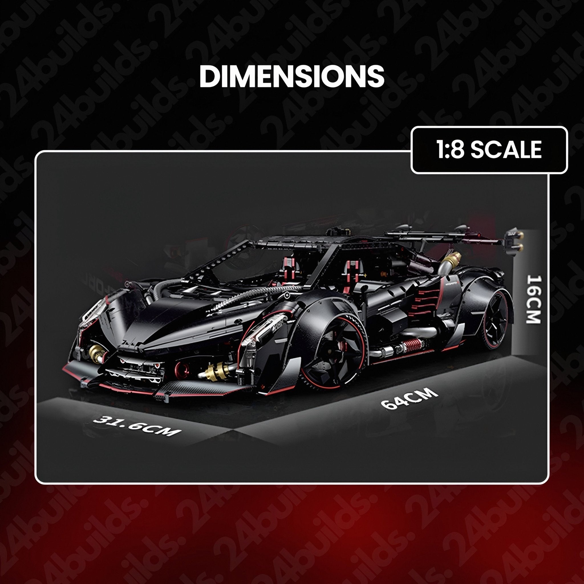 Limited Edition Obsidian V12 Supercar | 3910pcs - BRICKS LAB