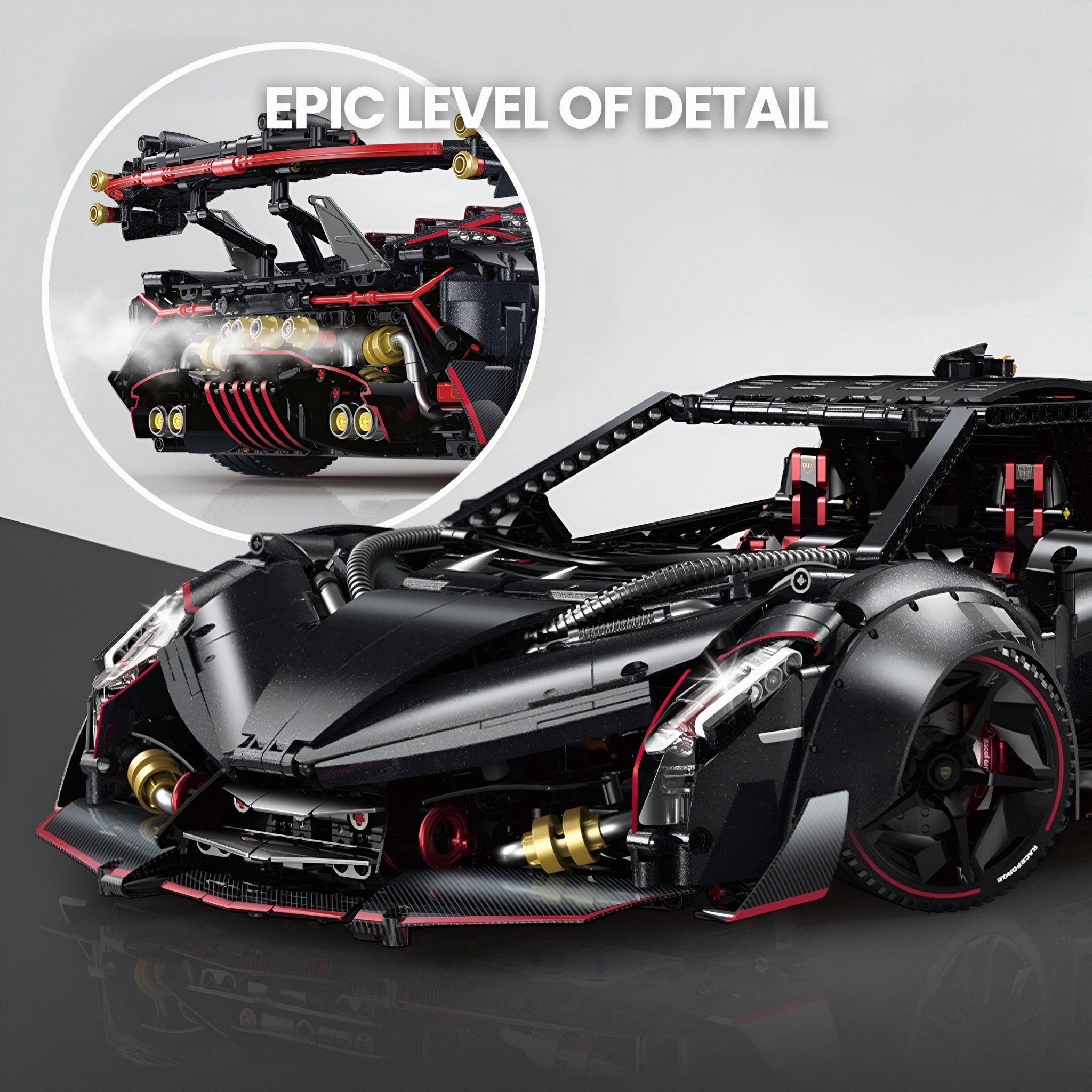 Limited Edition Obsidian V12 Supercar | 3910pcs - BRICKS LAB