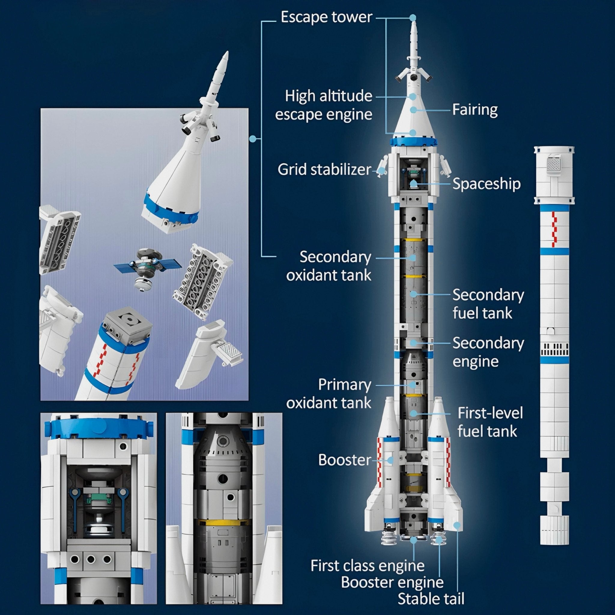 LONG MARCH 2F LAUNCH VEHICLE | 904PCS - BRICKS LAB