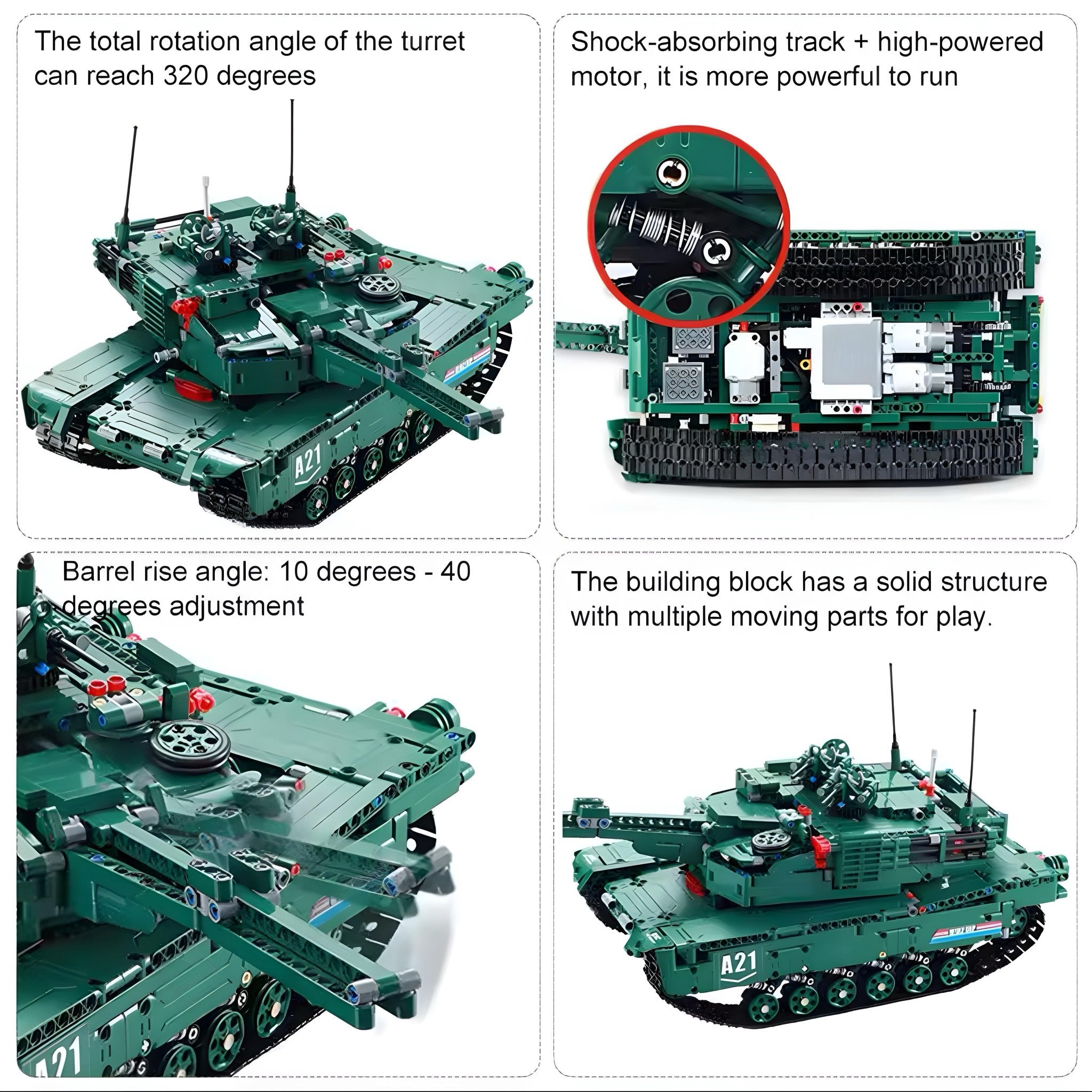 M1 - A2 REMOTE CONTROLLED TANK | 1500PCS - BRICKS LAB
