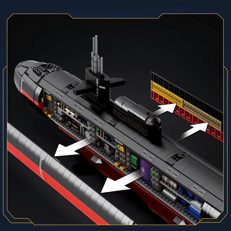 MILITARY LOS ANGELES - CLASS SSN SUBMARINE | 2987PCS - BRICKS LAB