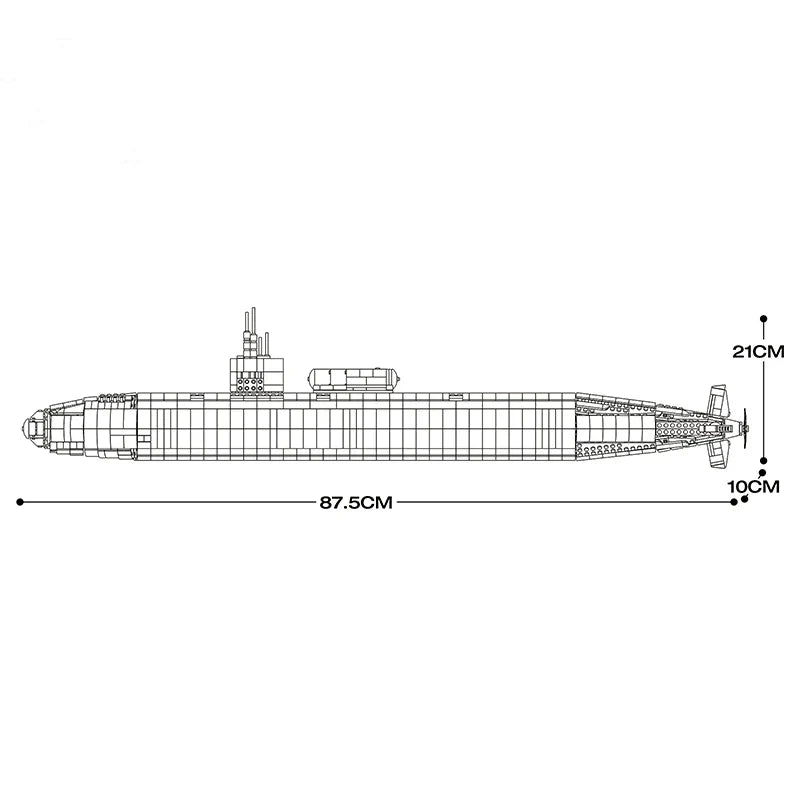 MILITARY LOS ANGELES - CLASS SSN SUBMARINE | 2987PCS - BRICKS LAB