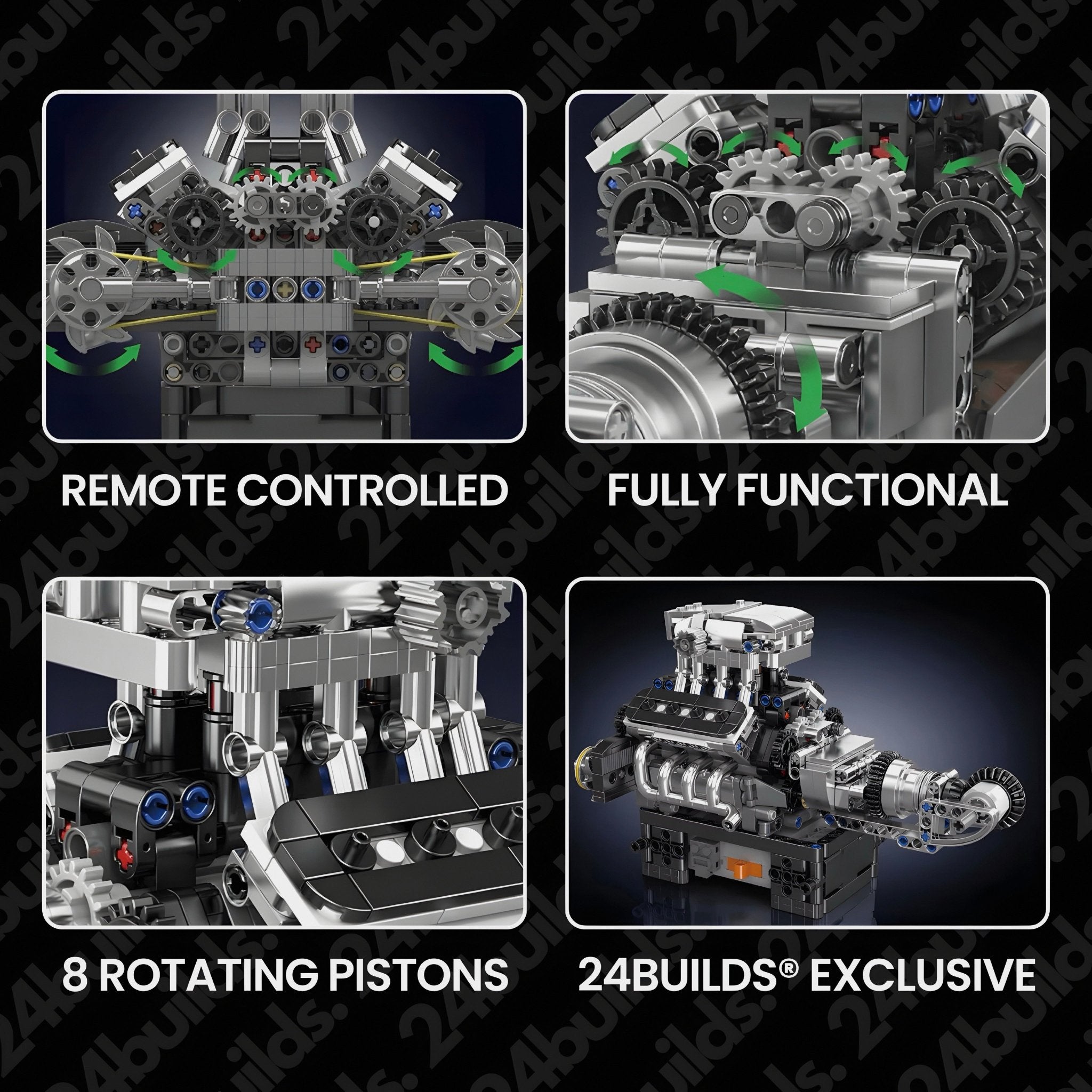 Motorised British Supercar V8 Engine | 736pcs - BRICKS LAB