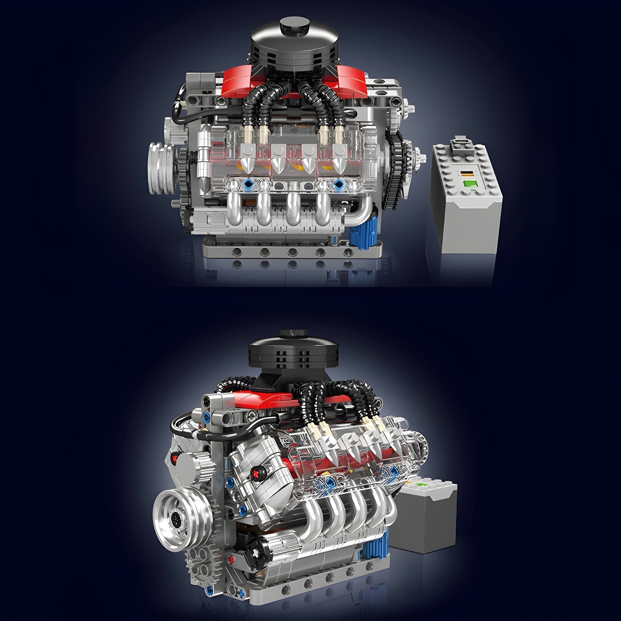 Motorised Chevy V8 Engine | 488pcs - BRICKS LAB