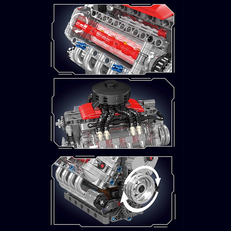 Motorised Chevy V8 Engine | 488pcs - BRICKS LAB