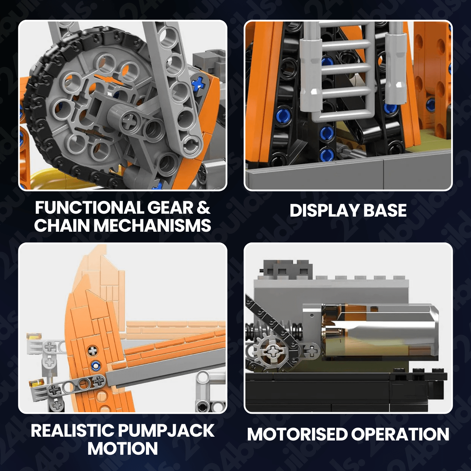 MOTORISED MECHANICAL OIL RIG | 840PCS - BRICKS LAB