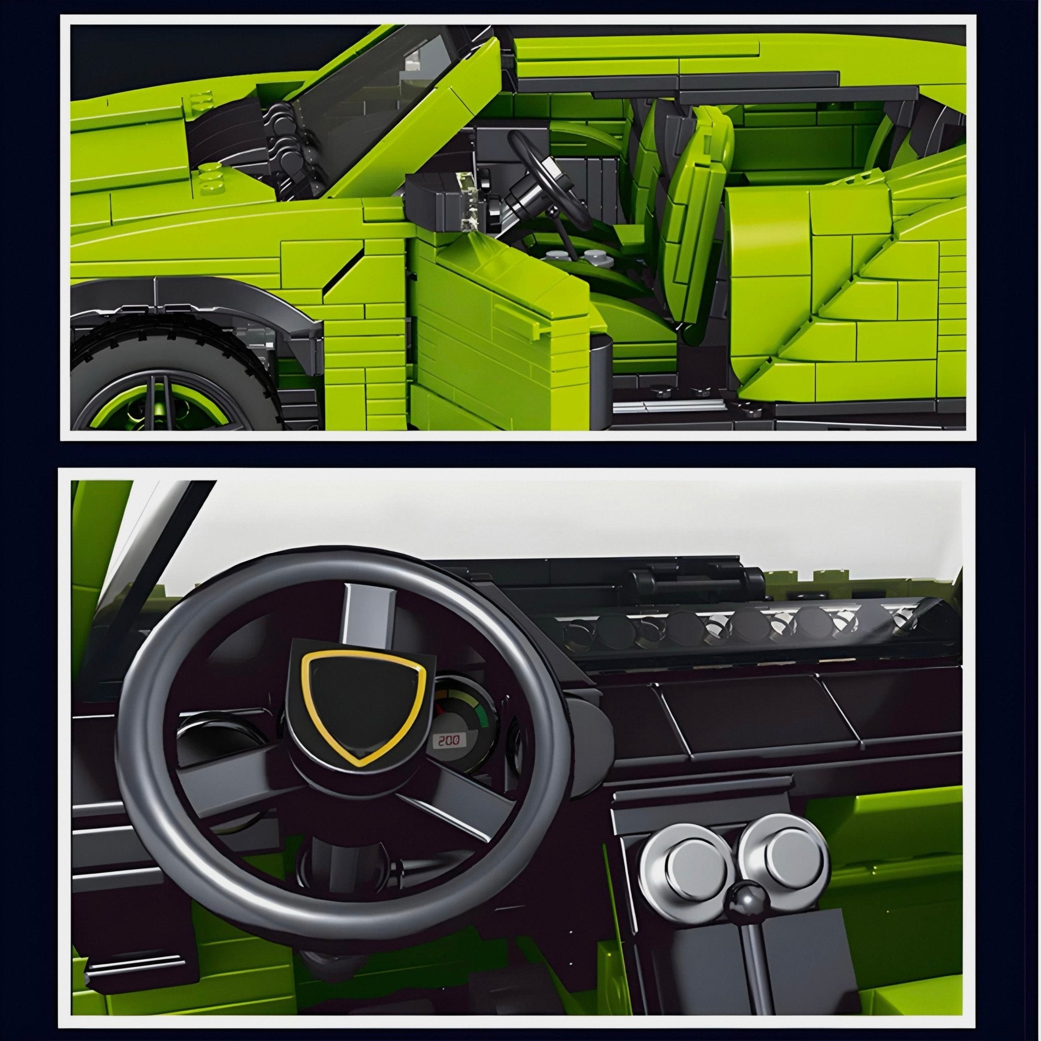 "Neon Green" Italian SUV | 1538pcs - BRICKS LAB