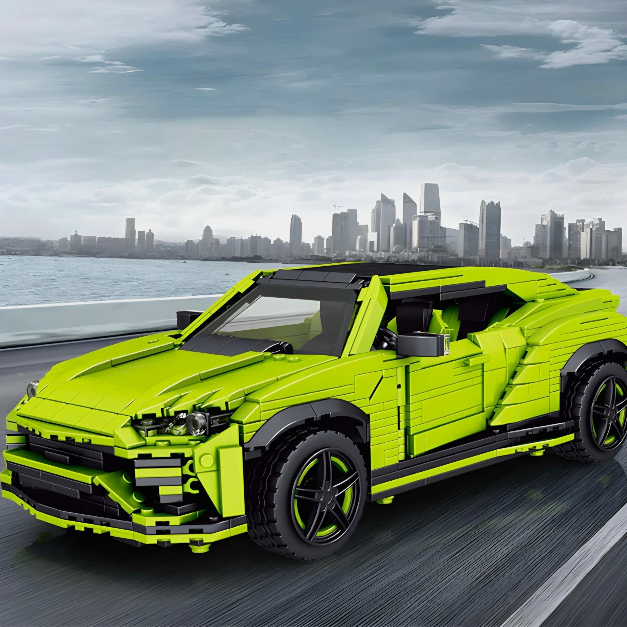 "Neon Green" Italian SUV | 1538pcs - BRICKS LAB