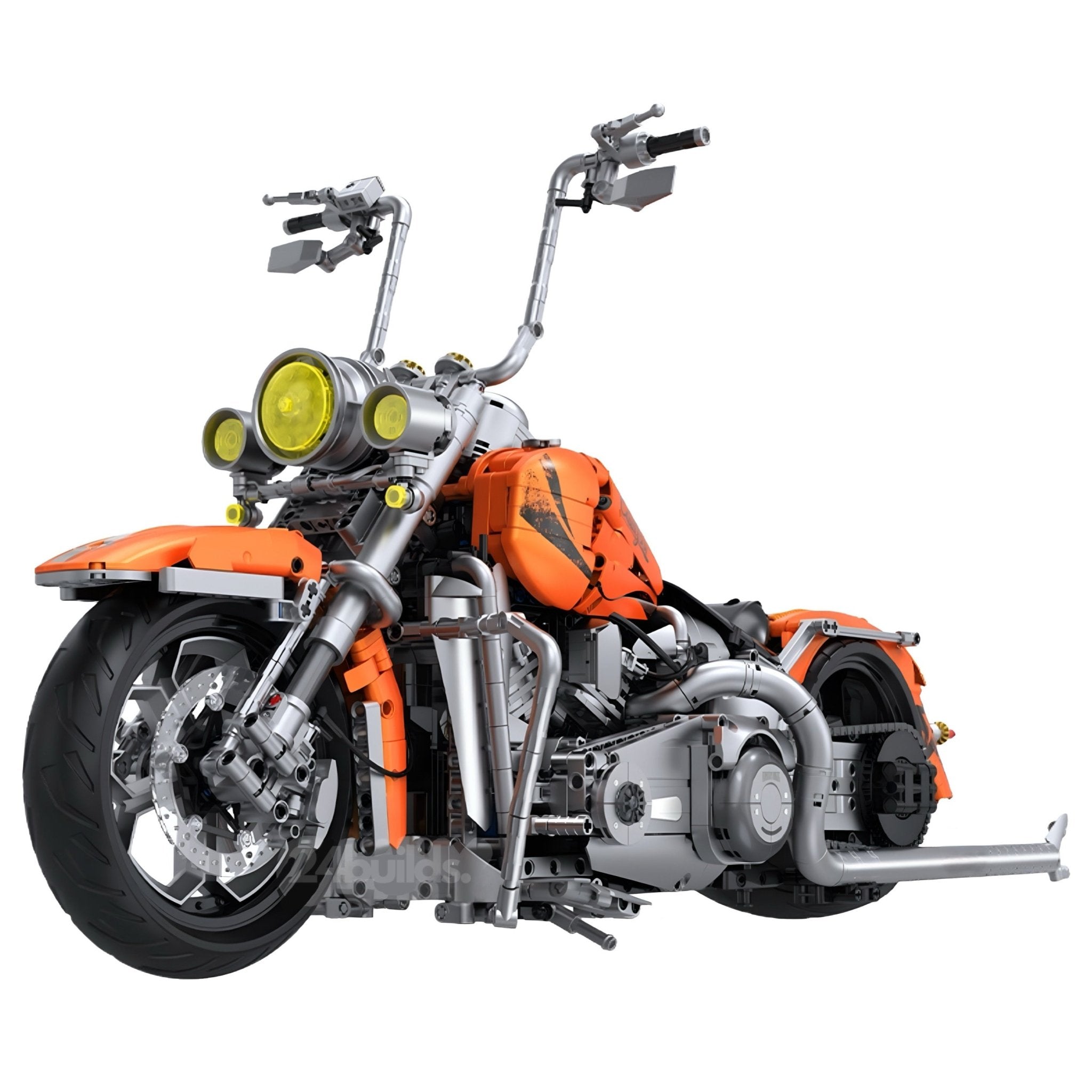 ORANGE FLAME HEAVY - DUTY MOTORBIKE | 2394PCS - BRICKS LAB
