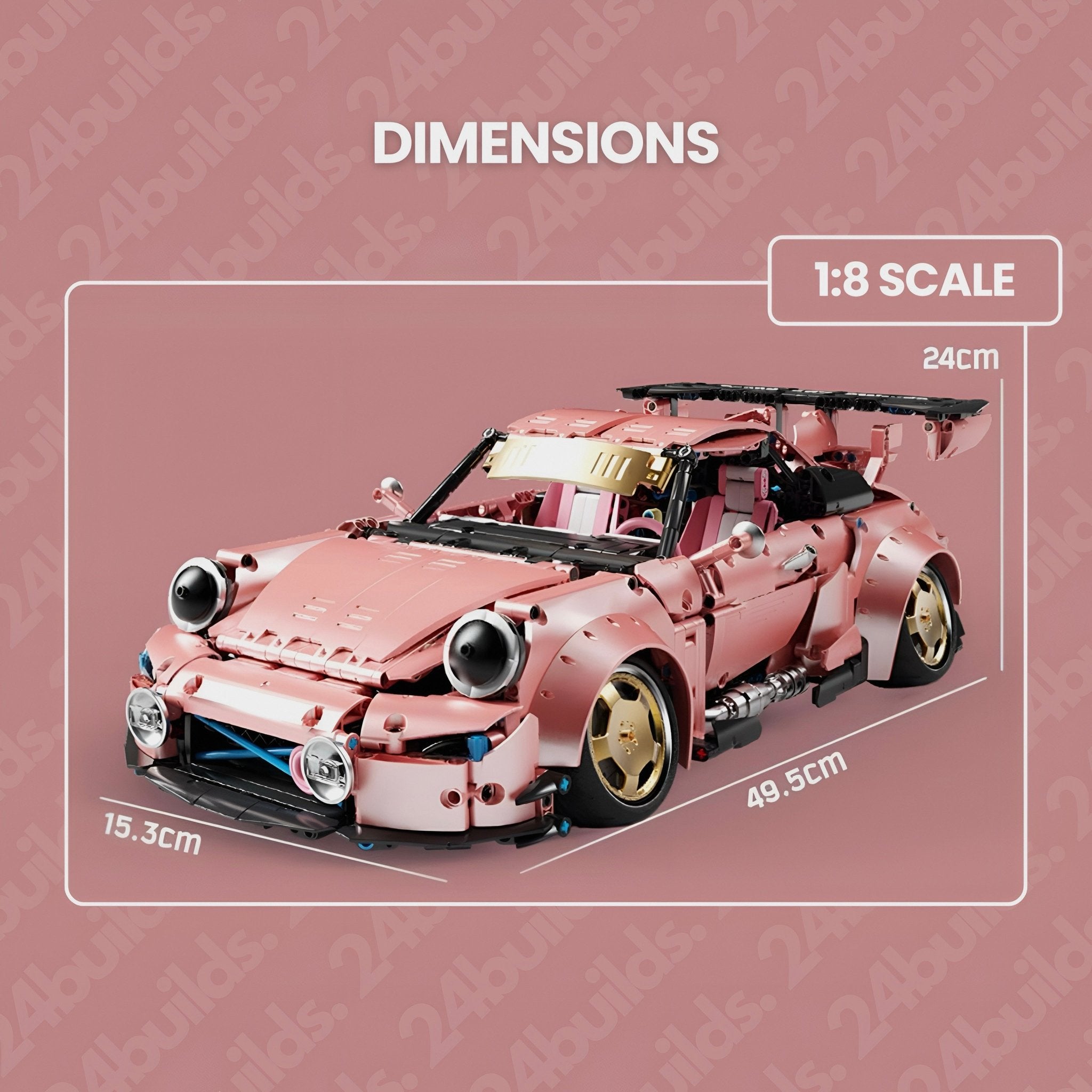 Pink Edition 911 (993) RWB | 2368pcs - BRICKS LAB
