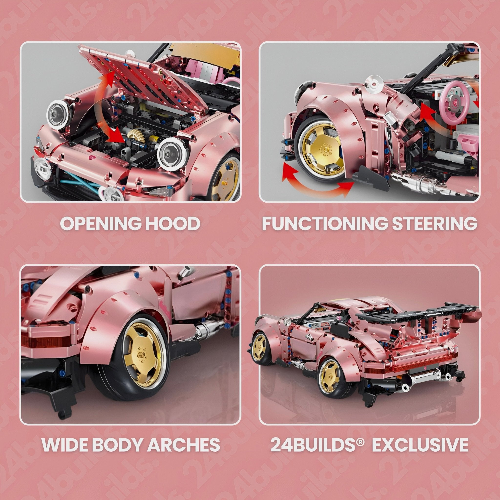 Pink Edition 911 (993) RWB | 2368pcs - BRICKS LAB