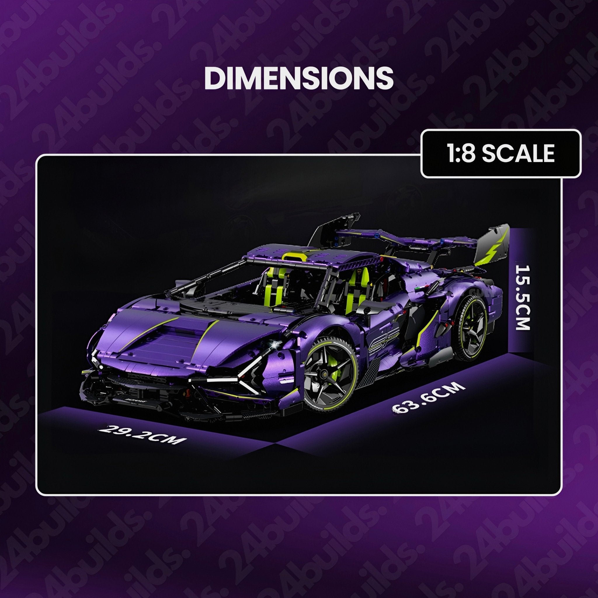 Purple Flake Edition V10 Supercar | 3658pcs - BRICKS LAB