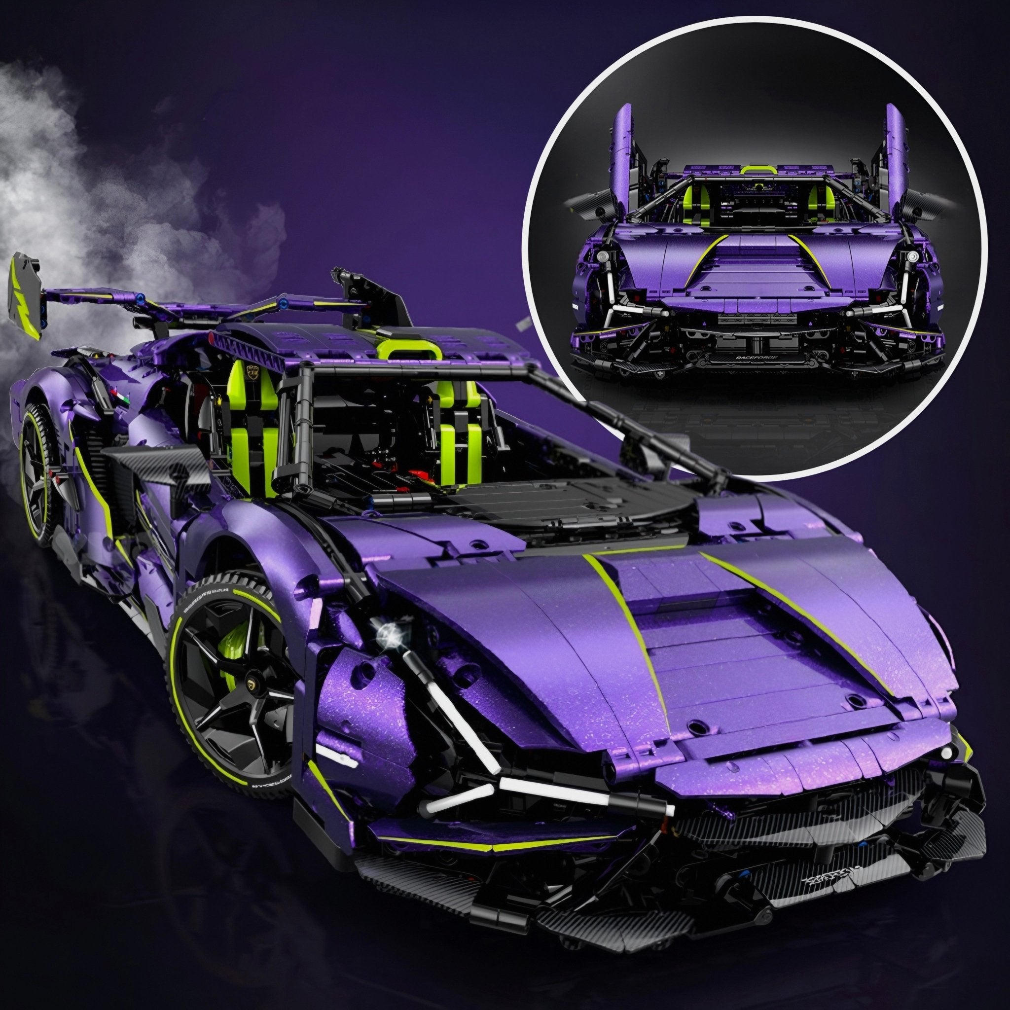 Purple Flake Edition V10 Supercar | 3658pcs - BRICKS LAB
