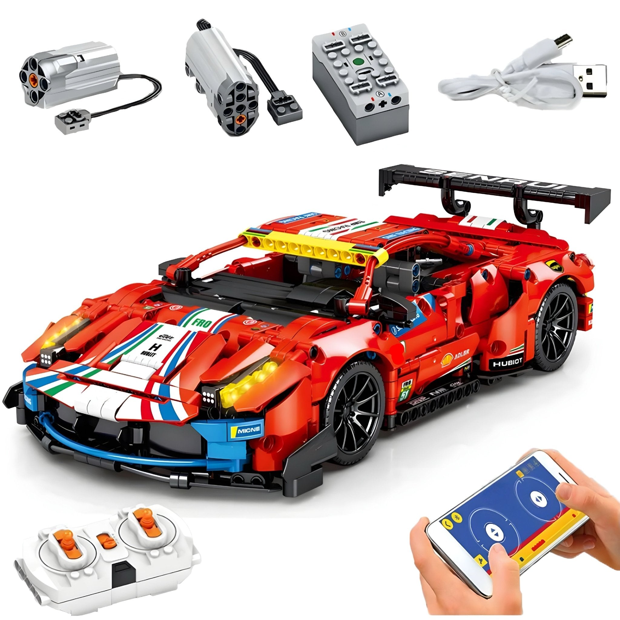 Remote Controlled 488 GTE | 1206pcs - BRICKS LAB