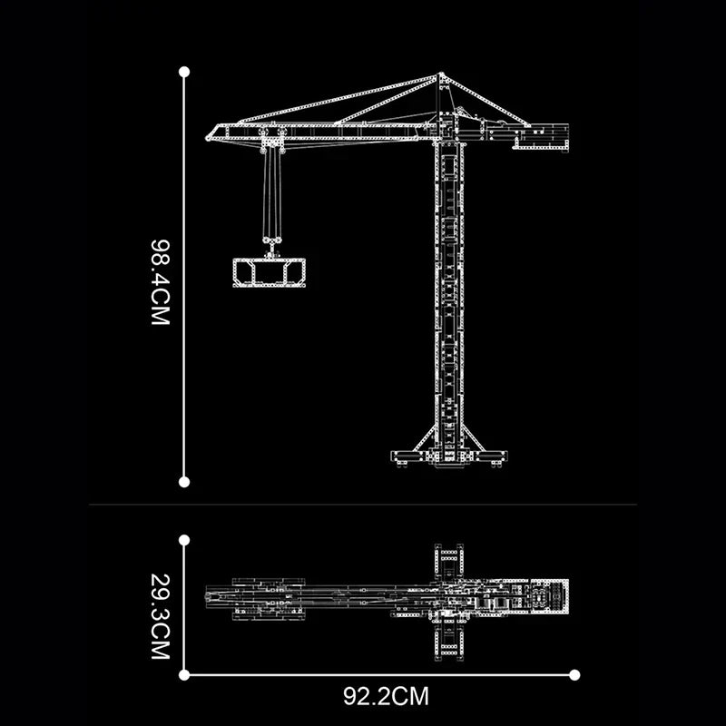REMOTE CONTROLLED 98CM TOWER CRANE | 1796PCS - BRICKS LAB