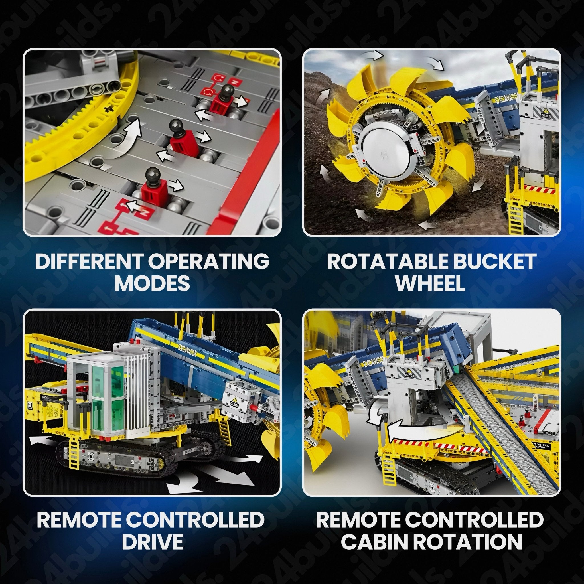 REMOTE CONTROLLED BUCKET WHEEL EXCAVATOR | 3190PCS - BRICKS LAB
