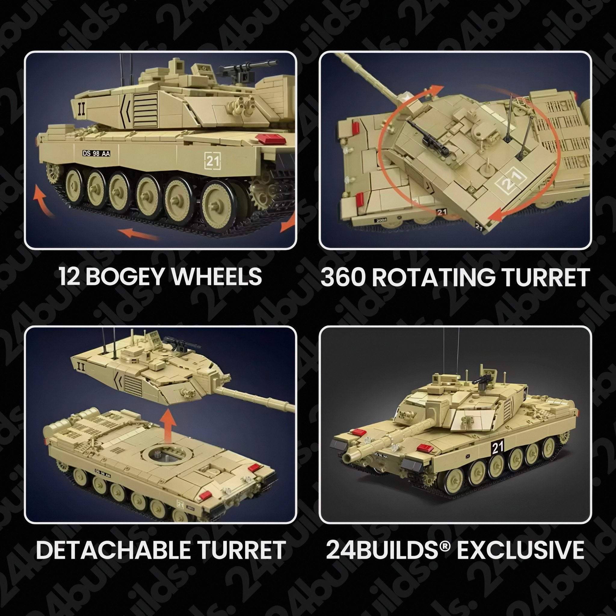 REMOTE CONTROLLED CHALLENGER 2 TANK | 1128PCS - BRICKS LAB
