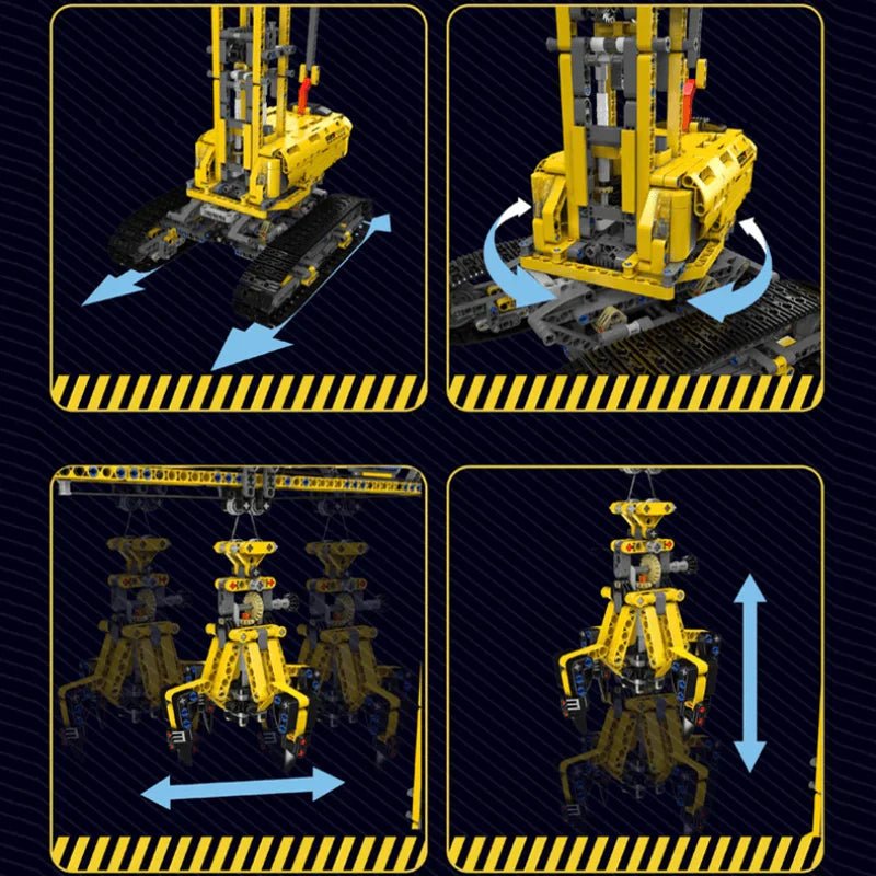 REMOTE CONTROLLED CITY BUILDING CRANE | 1730PCS - BRICKS LAB
