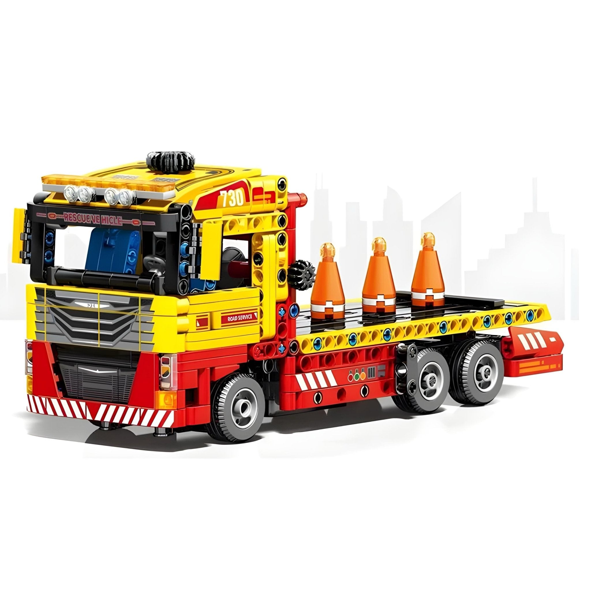 REMOTE CONTROLLED FLATBED TOW TRUCK | 784PCS - BRICKS LAB