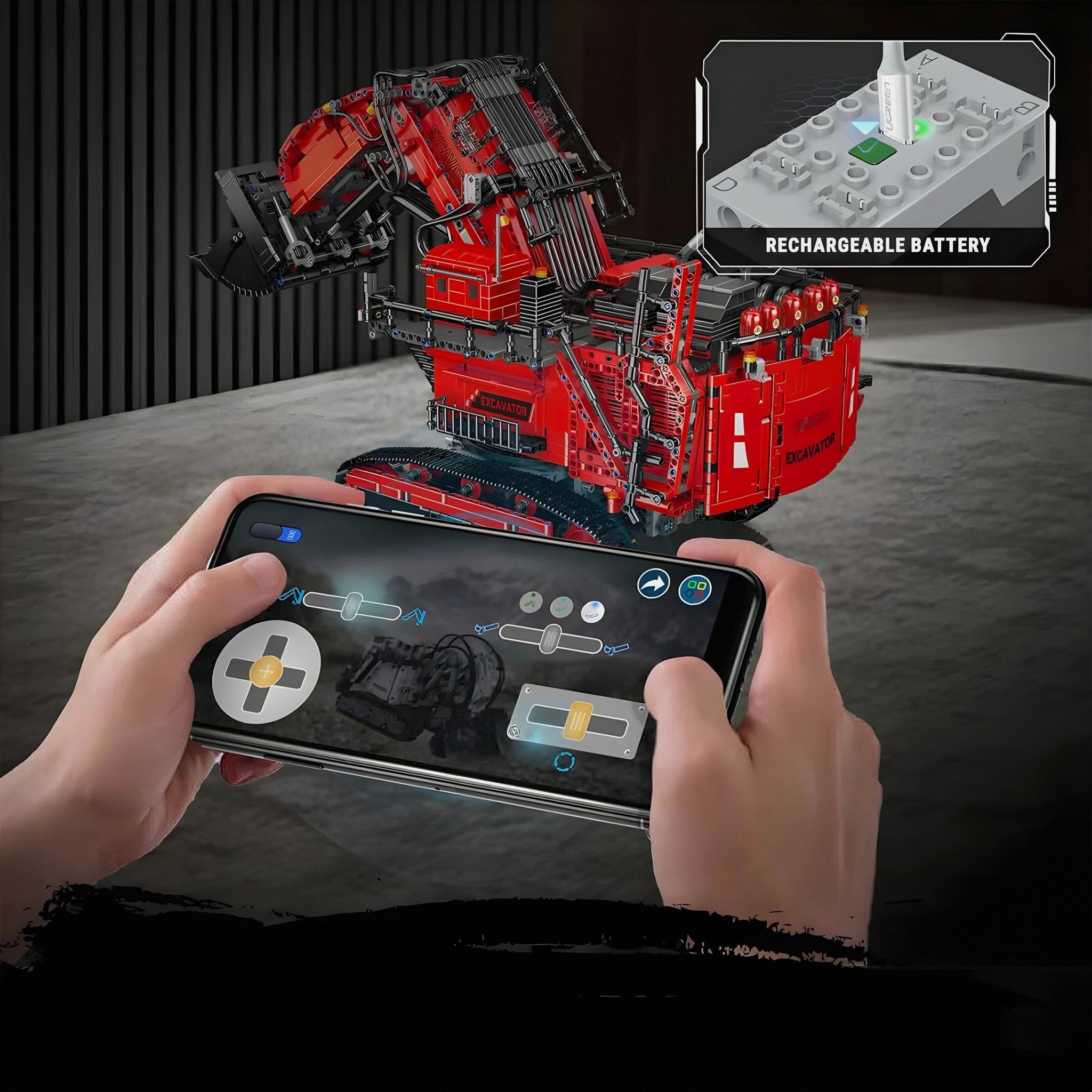 REMOTE CONTROLLED HEAVY DUTY EXCAVATOR | 4768PCS - BRICKS LAB