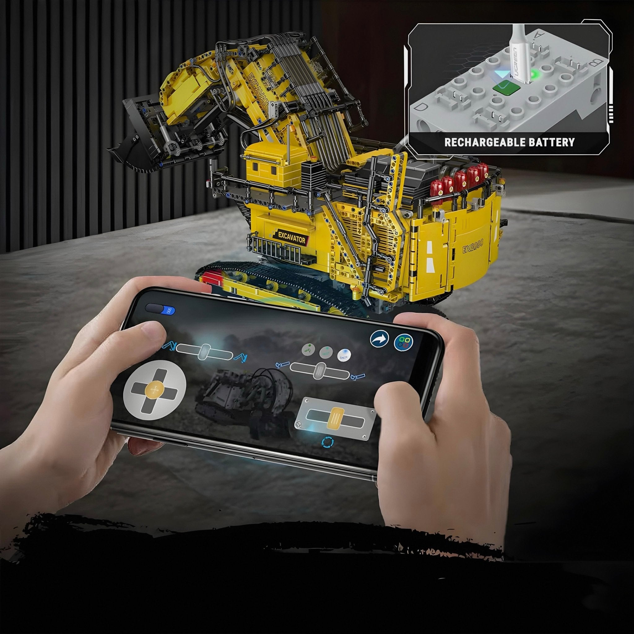 REMOTE CONTROLLED HEAVY DUTY EXCAVATOR | 4768PCS - BRICKS LAB