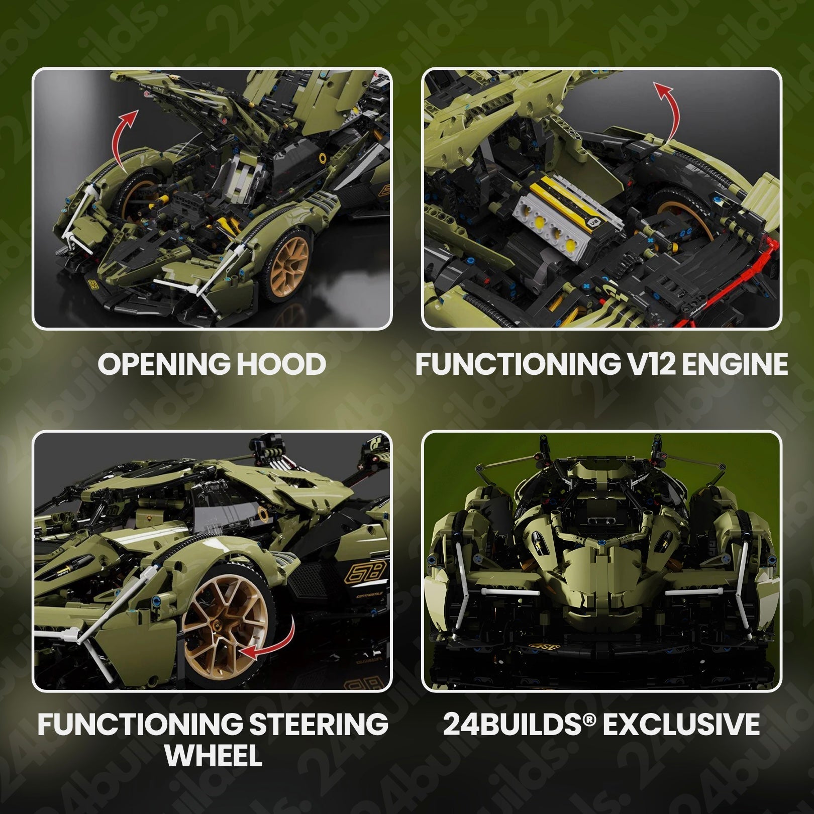 REMOTE CONTROLLED ITALIAN V12 CONCEPT | 2574PCS - BRICKS LAB