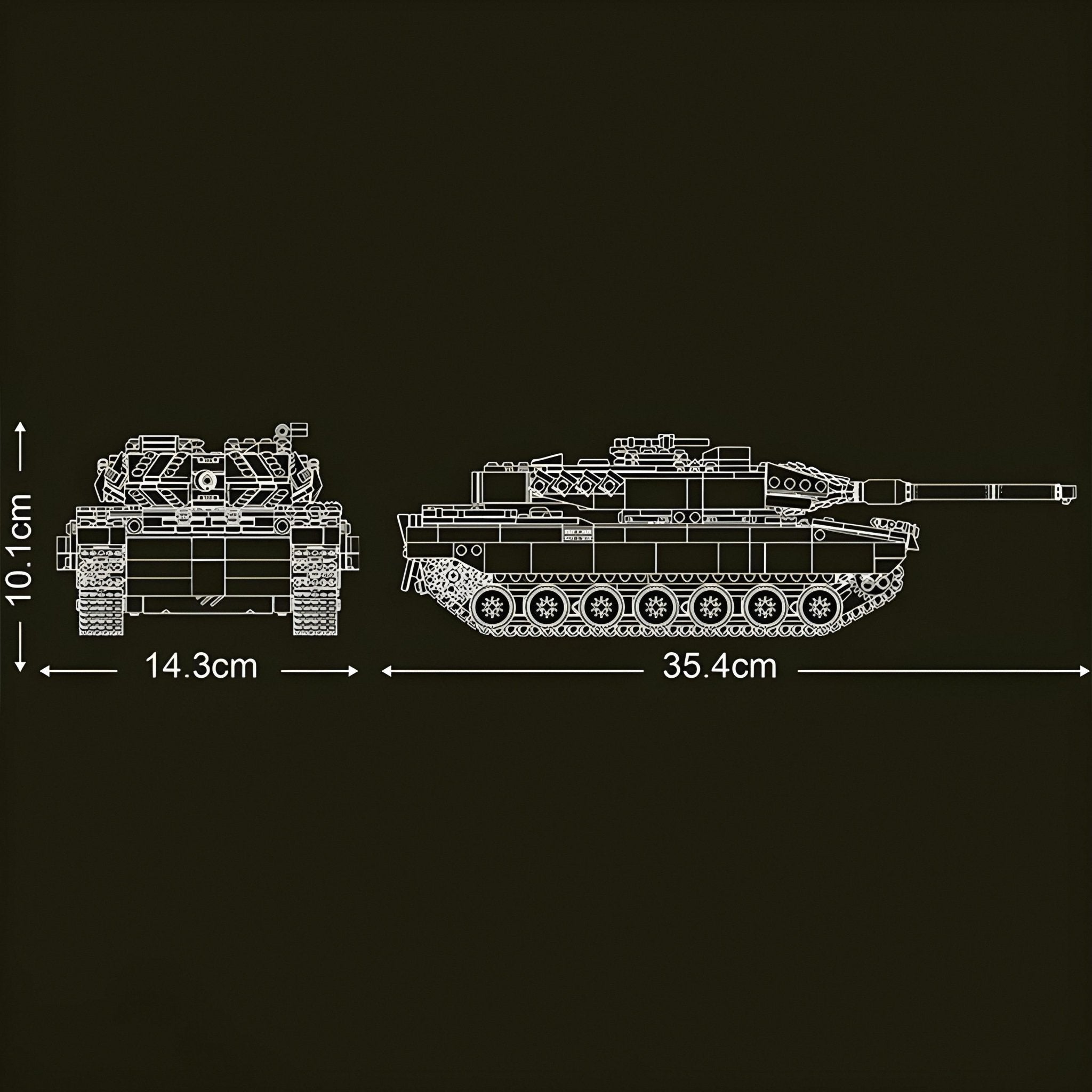REMOTE CONTROLLED LEOPARD TANK | 1092PCS - BRICKS LAB