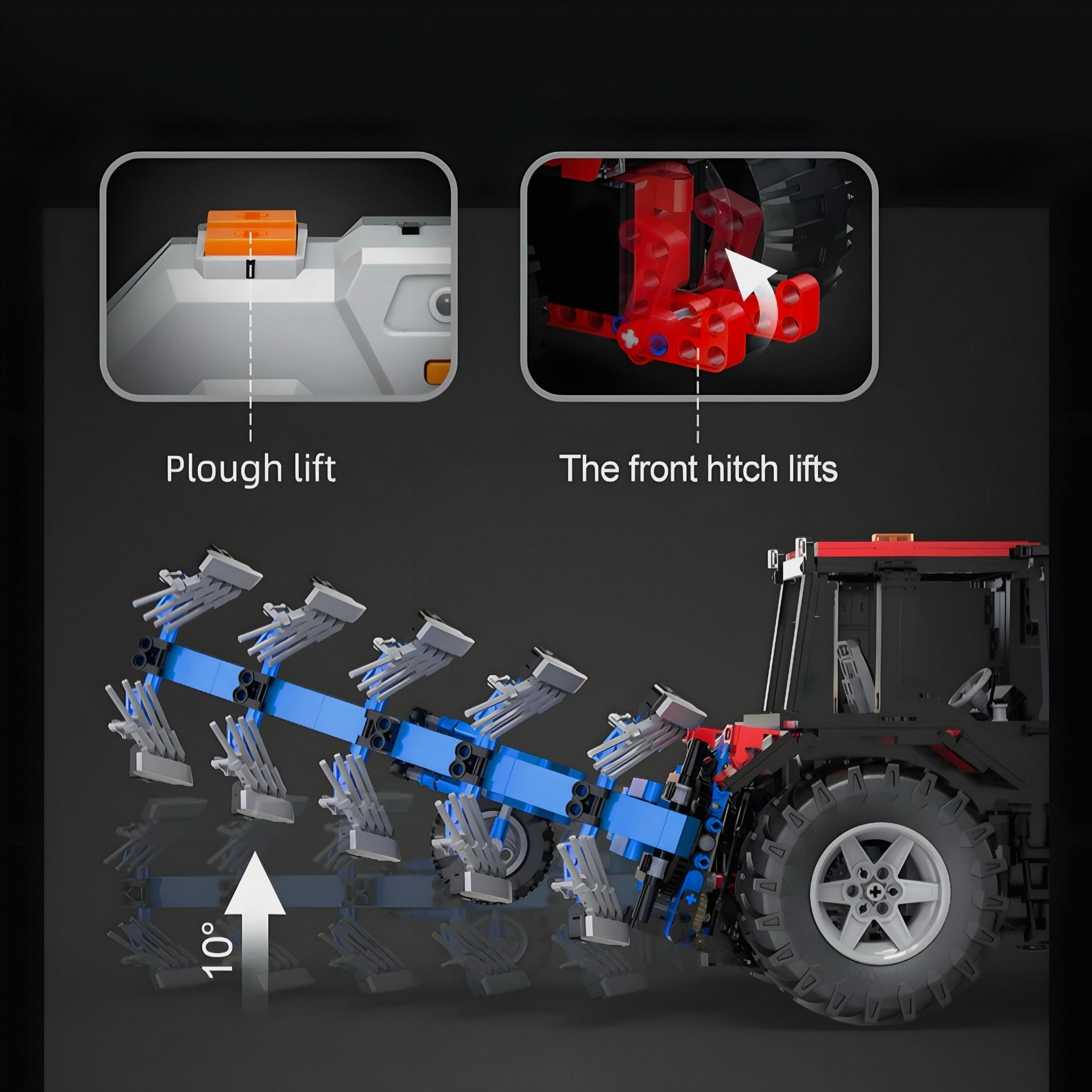REMOTE CONTROLLED PLOWING TRACTOR | 1676PCS - BRICKS LAB