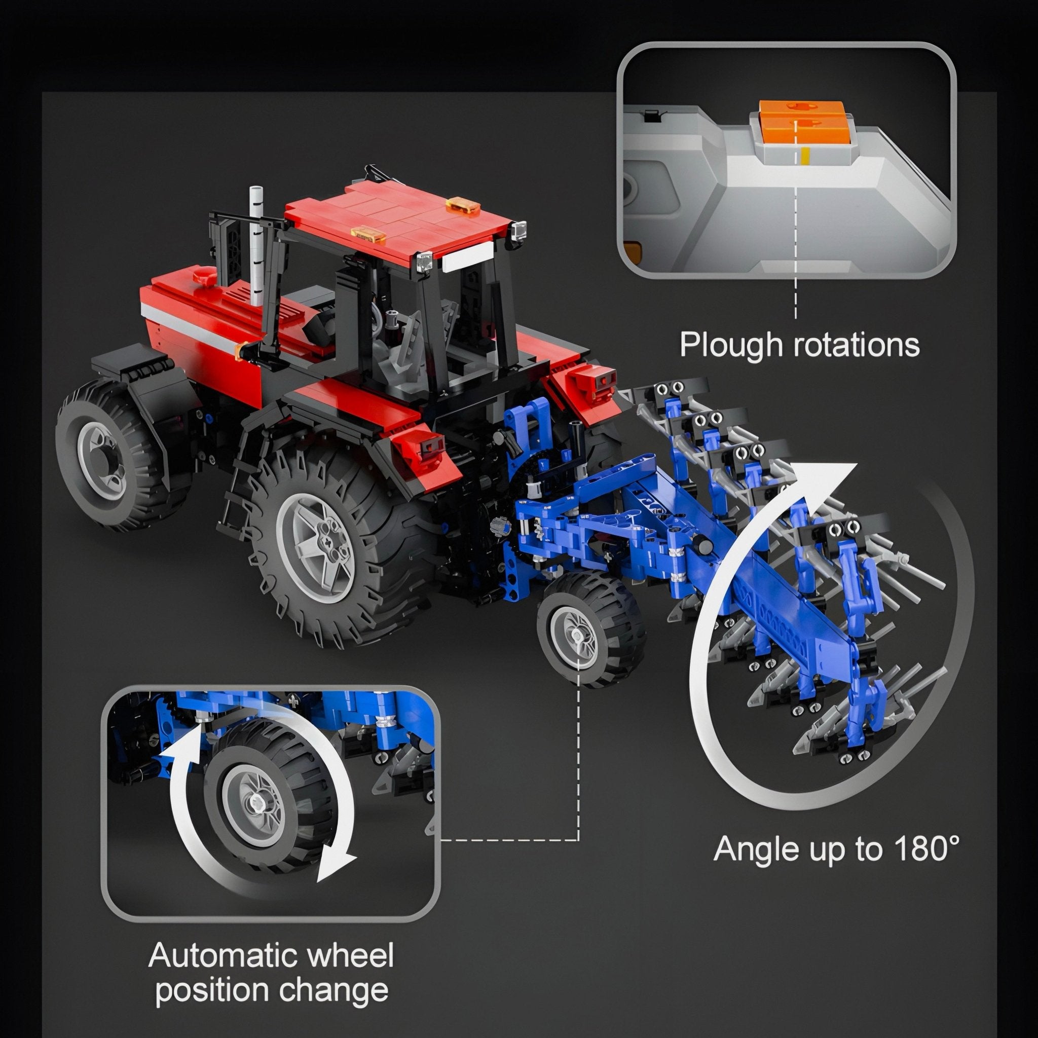 REMOTE CONTROLLED PLOWING TRACTOR | 1676PCS - BRICKS LAB