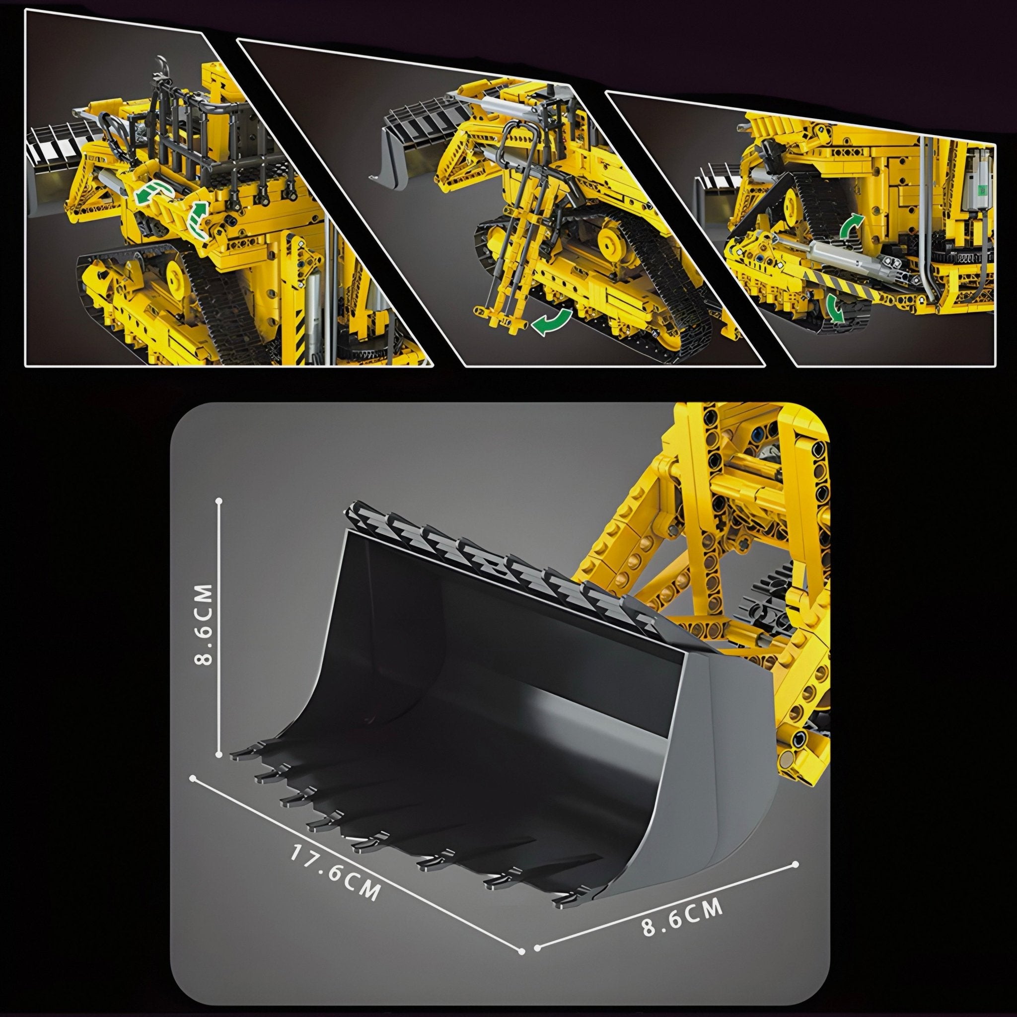 REMOTE CONTROLLED PNEUMATIC BACKHOE LOADER | 3960PCS - BRICKS LAB