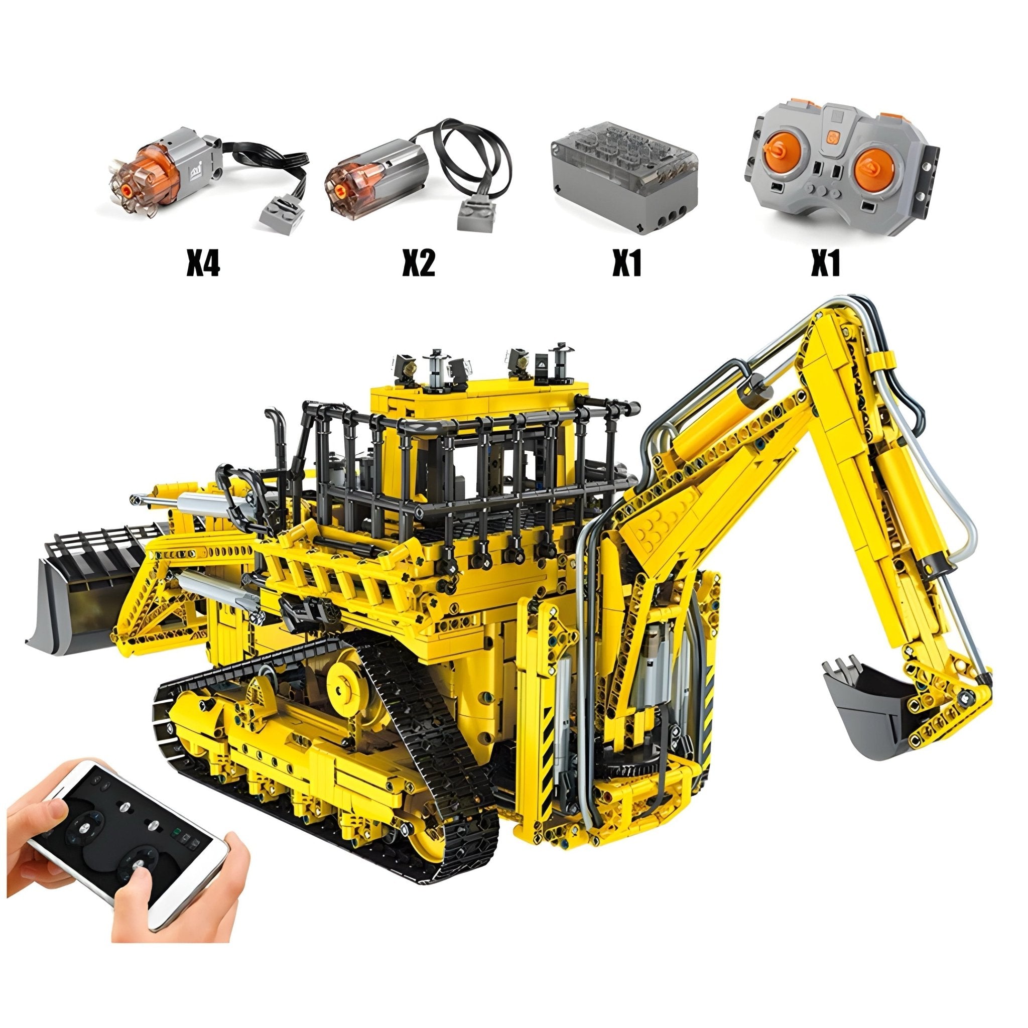 REMOTE CONTROLLED PNEUMATIC BACKHOE LOADER | 3960PCS - BRICKS LAB