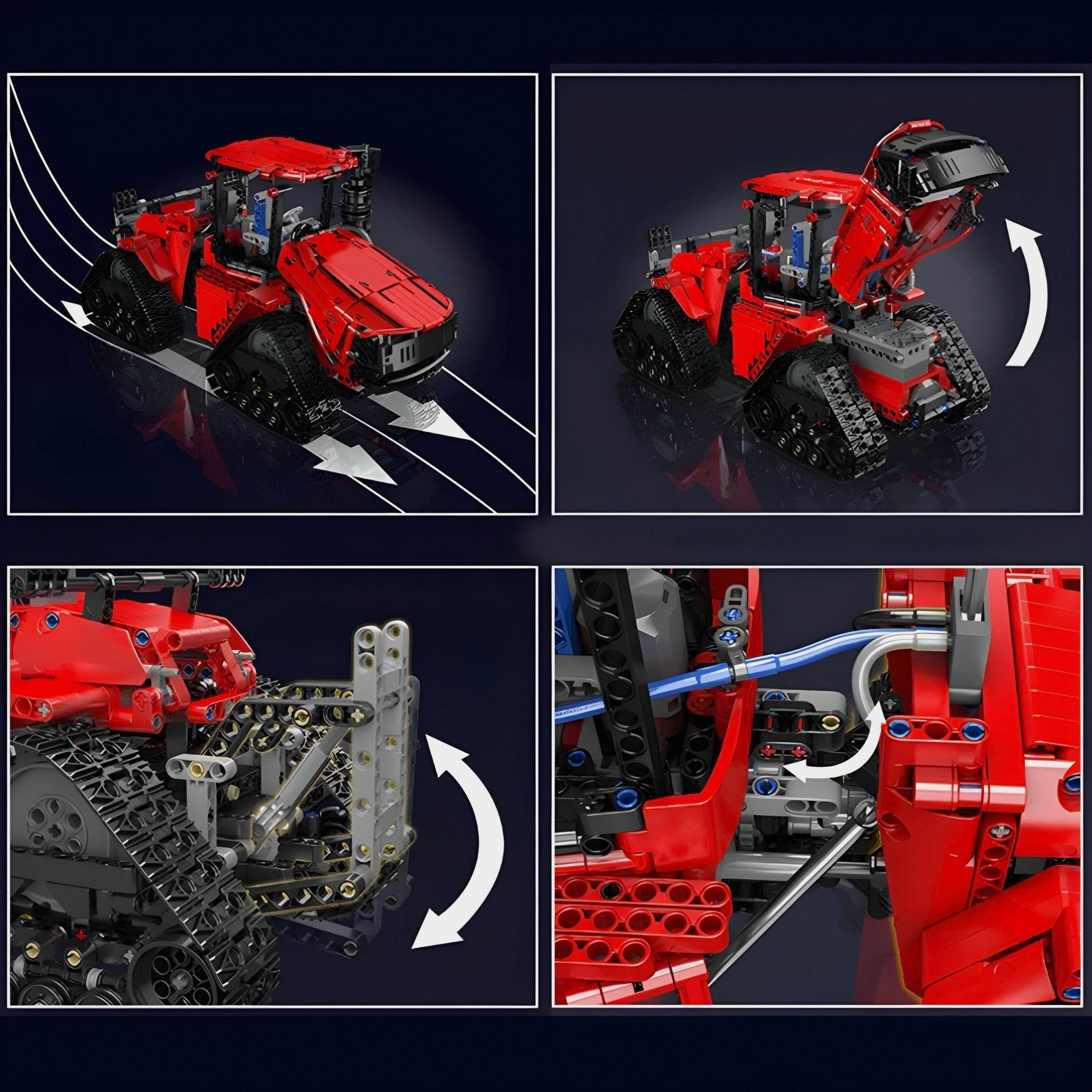 REMOTE CONTROLLED PNEUMATIC CRAWLER TRACTOR | 1697PCS - BRICKS LAB