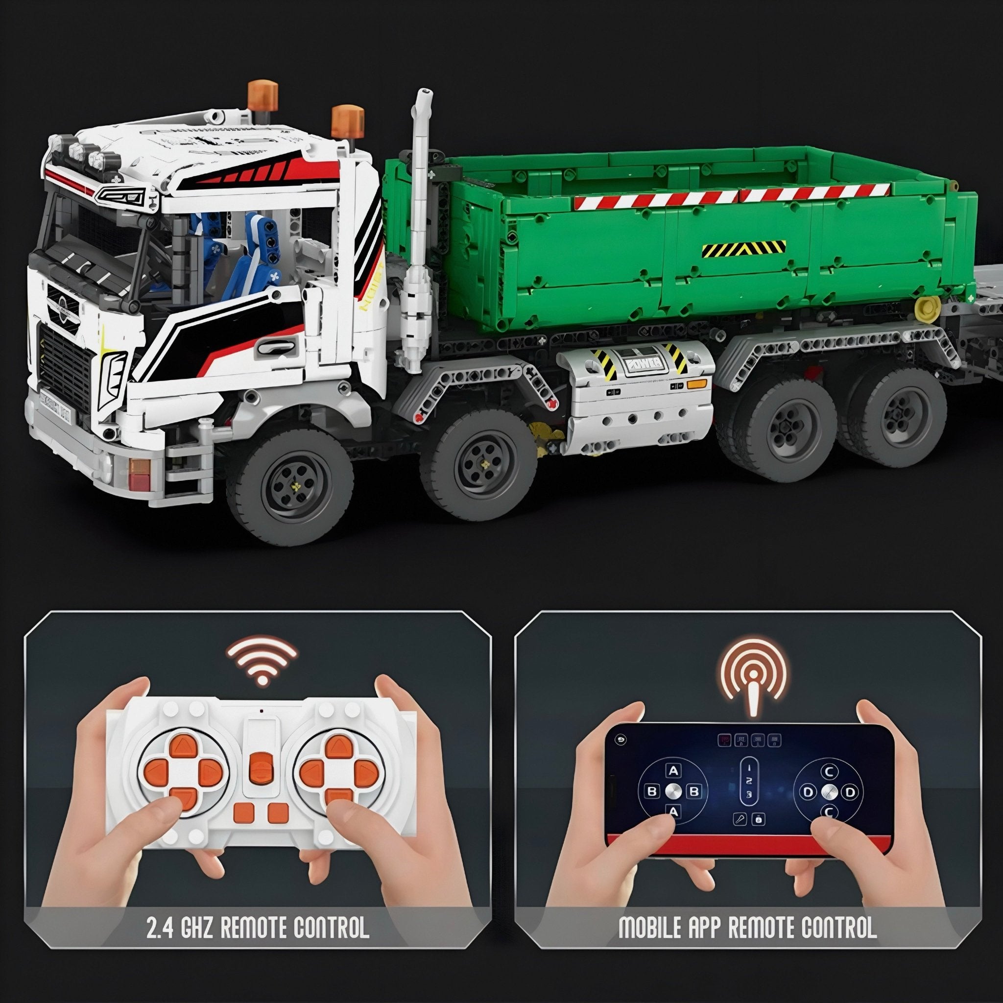 REMOTE CONTROLLED SKIP & TOW TRUCK | 2950PCS - BRICKS LAB