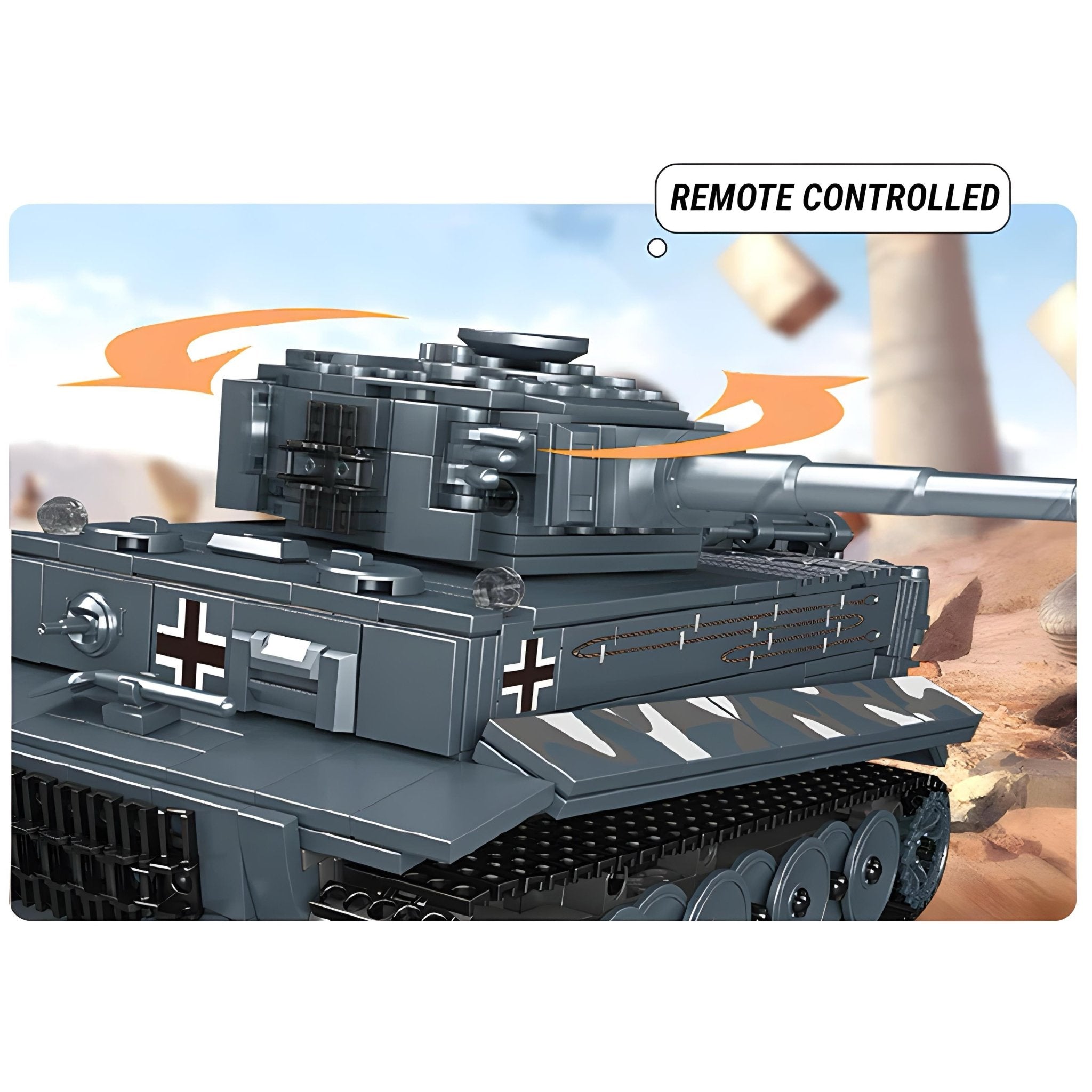 REMOTE CONTROLLED TIGER TANK | 802PCS - BRICKS LAB