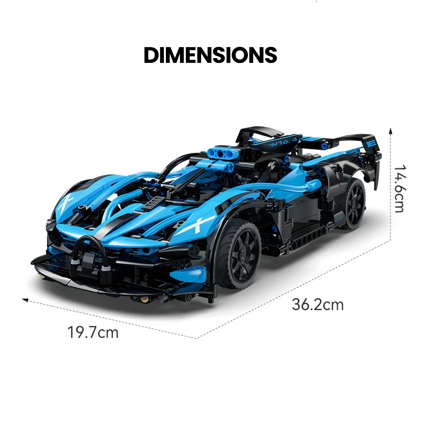 Remote Controlled W16 Track Hypercar | 1382pcs - BRICKS LAB