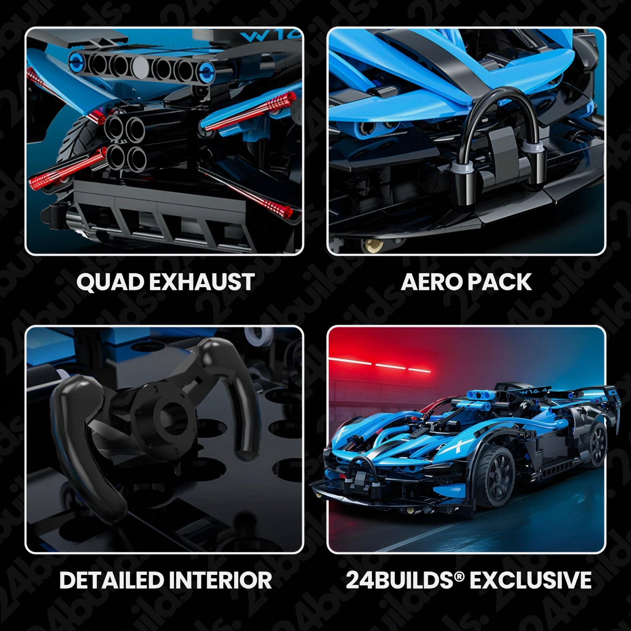 Remote Controlled W16 Track Hypercar | 1382pcs - BRICKS LAB