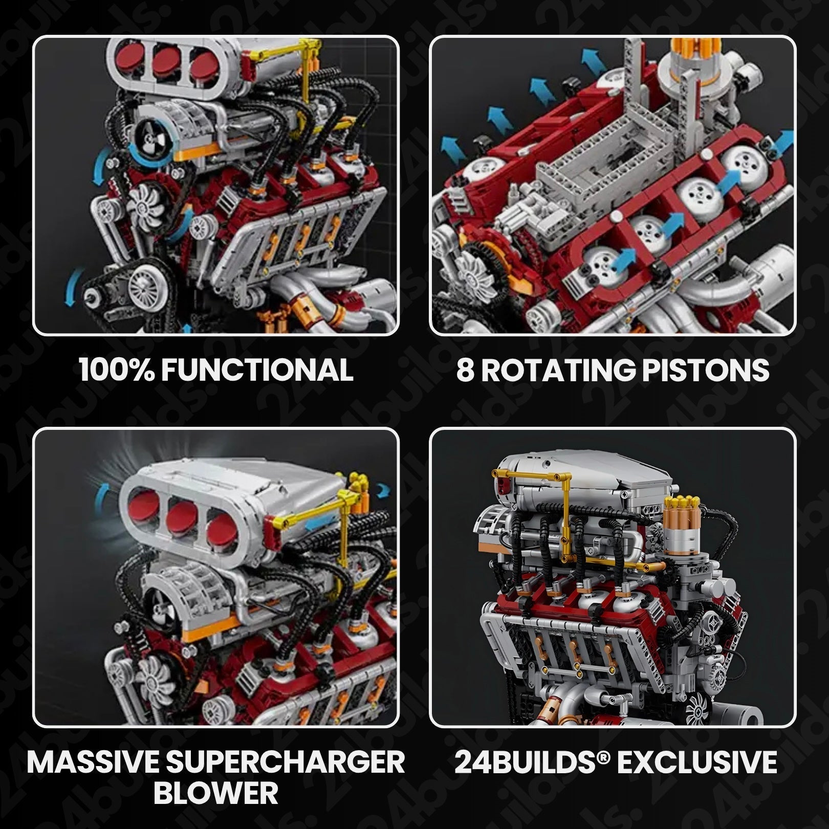 Supercharged V8 American Engine | 2348pcs - BRICKS LAB