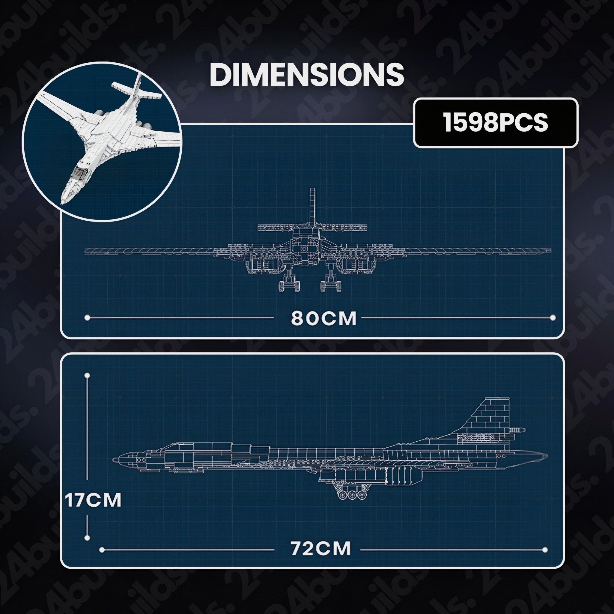 TU - 160 STRATEGIC BOMBER | 1598PCS - BRICKS LAB