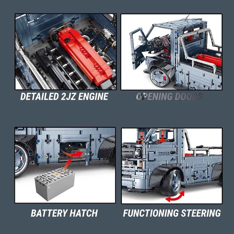 Widebody Japanese 2JZ Truck | 2492pcs - BRICKS LAB