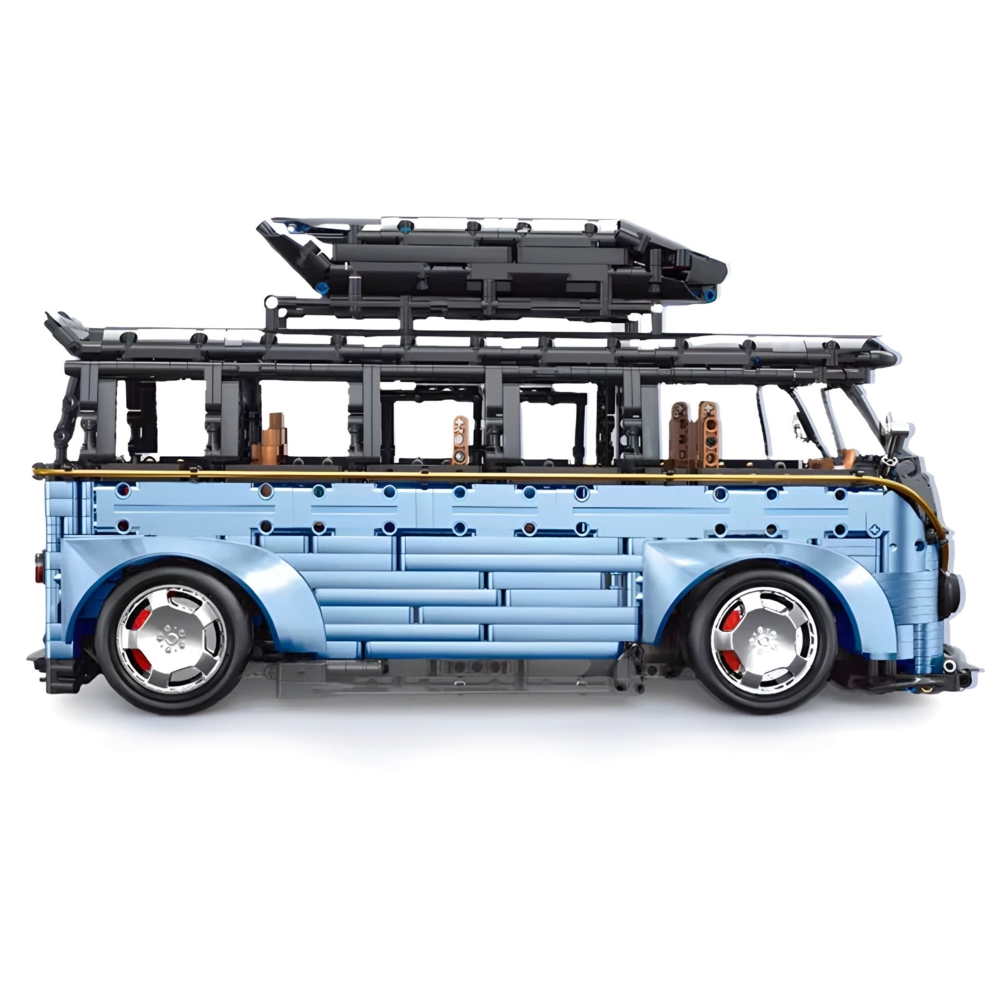 Widebody Satin Blue Campervan | 3298pcs - BRICKS LAB
