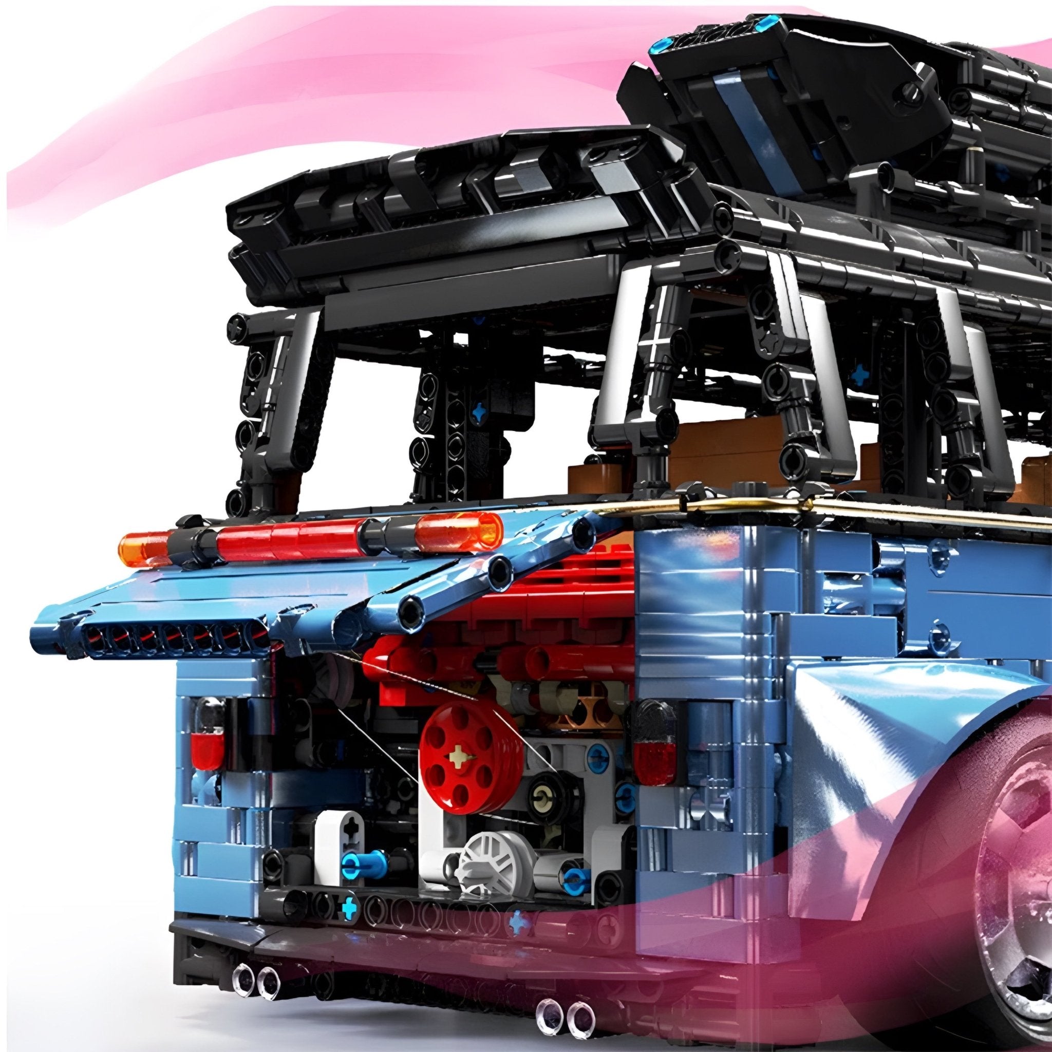 Widebody Satin Blue Campervan | 3298pcs - BRICKS LAB