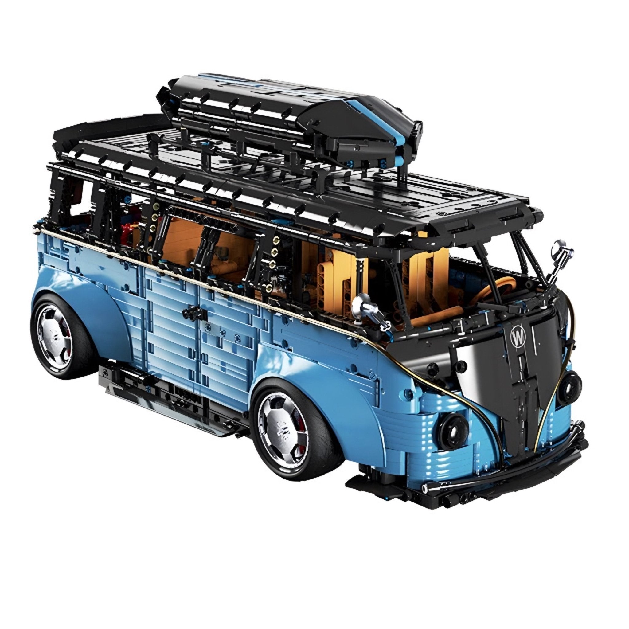 Widebody Satin Blue Campervan | 3298pcs - BRICKS LAB